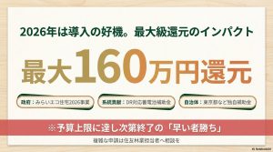 みらいエコ住宅等の最大160万円還元のインパクト