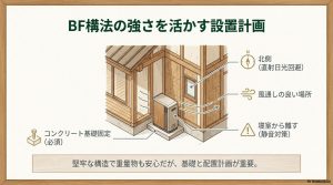北側・風通し・静音・基礎固定などの設置ルール。