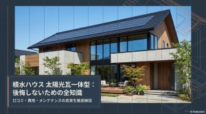 瓦一体型パネルを搭載した家と解説スライドの表紙