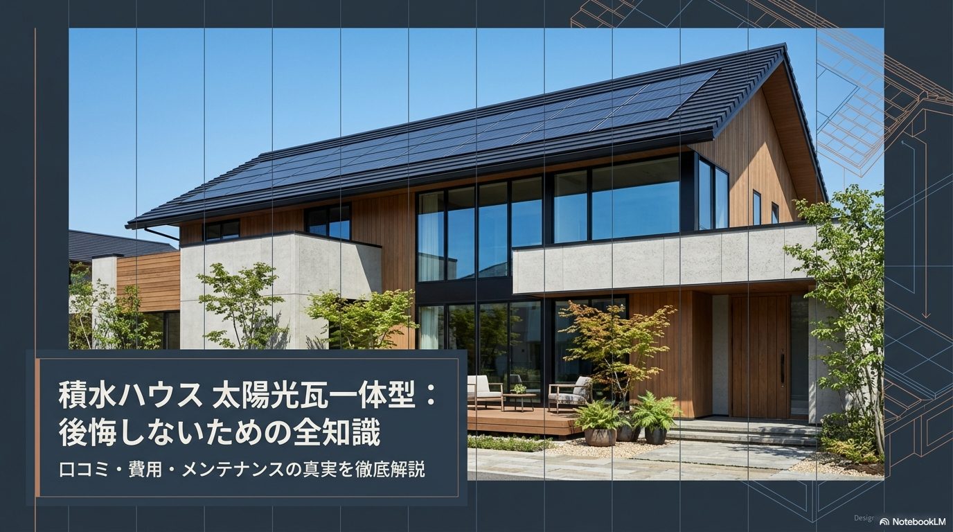 瓦一体型パネルを搭載した家と解説スライドの表紙