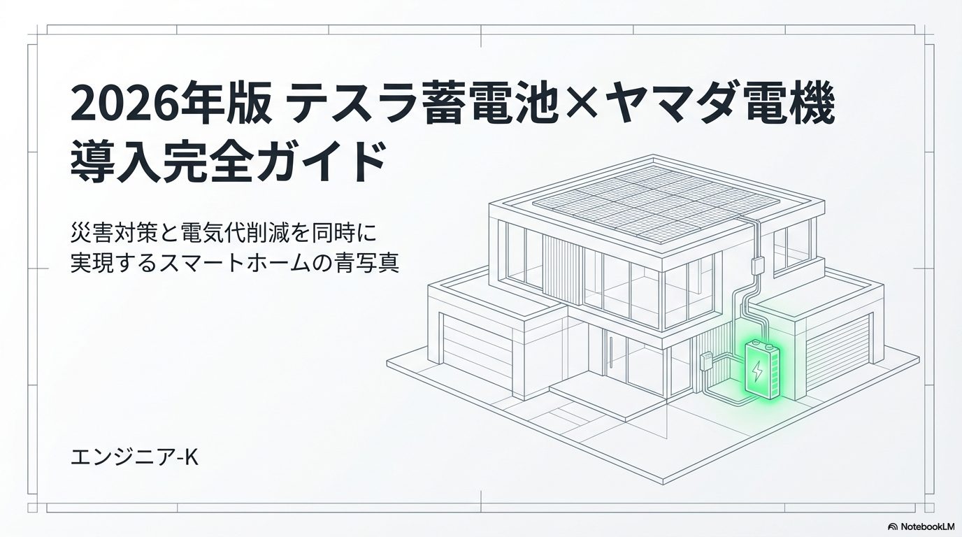 2026年版テスラ蓄電池とヤマダ電機の導入完全ガイド。スマートホームの青写真。