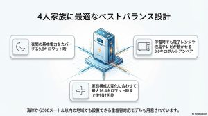 9.8kWhの容量と3.0kVAの出力