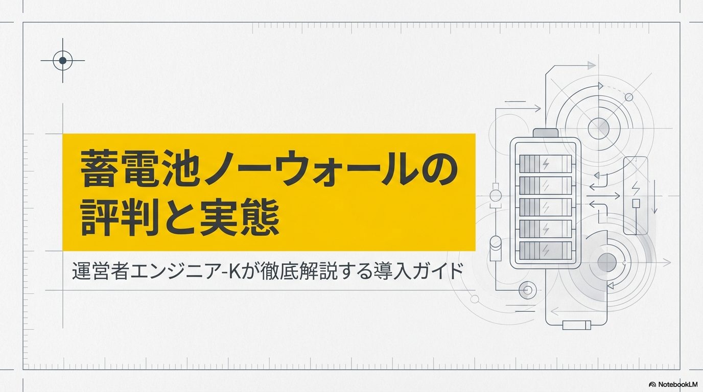 蓄電池ノーウォールの評判と実態についてエンジニアKが徹底解説する導入ガイドのスライド