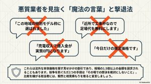 「足場代無料」「モニター枠」など、太陽光発電の悪質業者が使う典型的なセールストークと即決しないことの重要性。