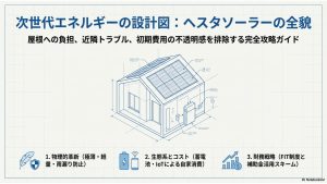 HESTAソーラーの価格、性能、蓄電池セットの相場、補助金活用法などを網羅した解説スライドの表紙
